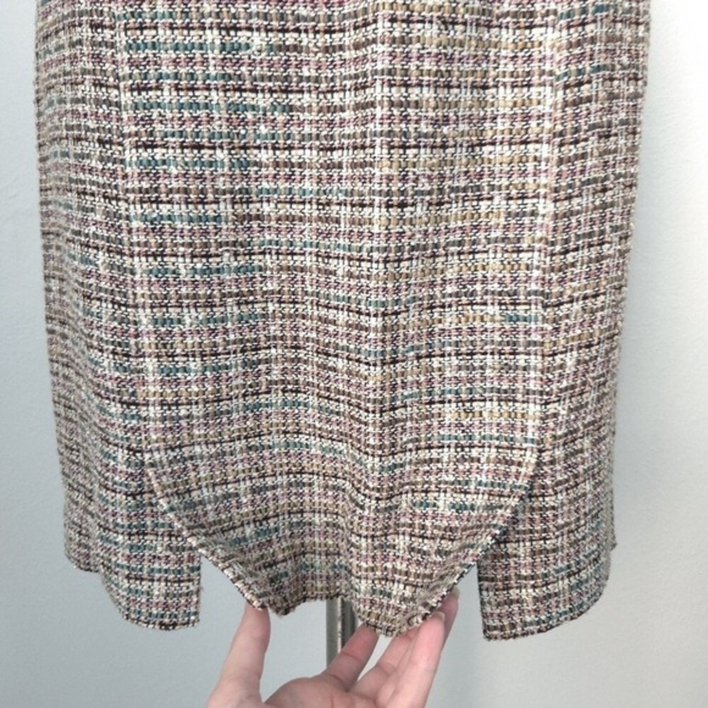 Brooks Brothers Gold, Pink & Green Boucle Tweed Pencil Skirt- Size 6 - Picture 5 of 7